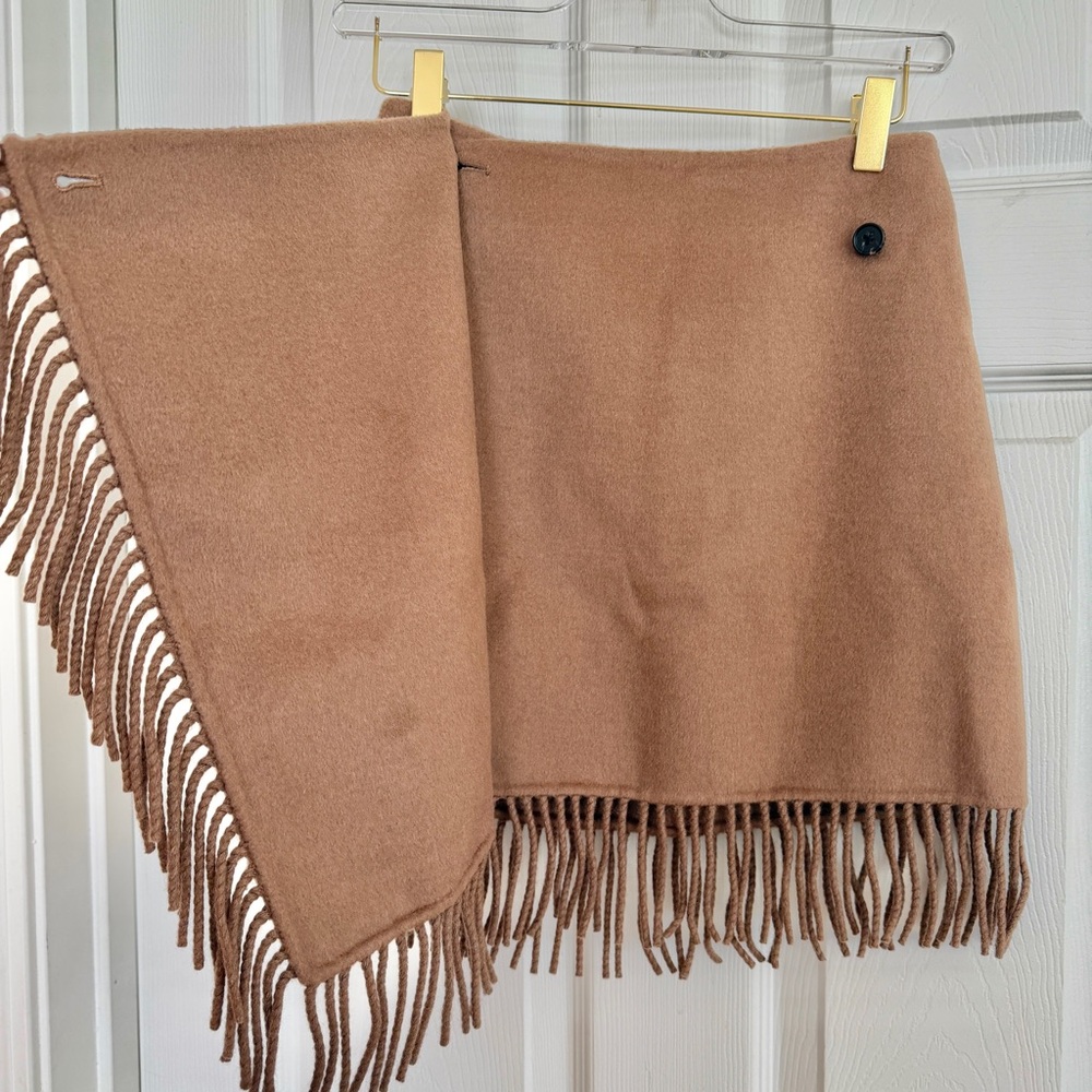 🌞 RAILS Vista Skirt in Brown Camel Wool Blend Fringe Skirt Extra Small XS - Picture 7 of 16